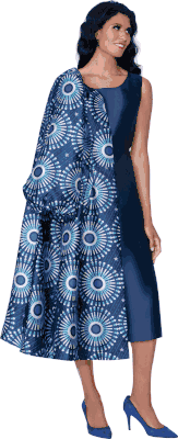 Dresses By Nubiano <br> (Fall 2025) <br> DN100462 <br> <br> Multi <br> 8 10 12 14 16 18 <br> 16w 18w 20w 22w 24w 26w<br><br>2 Piece Dress/Jacket <BR> Fabric: Twill