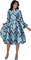 Dresses By Nubiano <br> (Fall 2025) <br> DN100481 <br> <br> Teal/Black/Silver <br> 8 10 12 14 16 18 <br> 16w 18w 20w 22w 24w 26w<br><br>1 Piece Dress <BR> Fabric: Twill