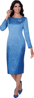 Dresses By Nubiano <br> (Fall 2025) <br> DN100671 <br> <br> Royal <br> 8 10 12 14 16 18 <br> 16w 18w 20w 22w 24w 26w<br><br>1 Piece Dress <BR> Fabric: Jaquard
