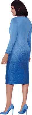 Dresses By Nubiano <br> (Fall 2025) <br> DN100671 <br> <br> Royal <br> 8 10 12 14 16 18 <br> 16w 18w 20w 22w 24w 26w<br><br>1 Piece Dress <BR> Fabric: Jaquard