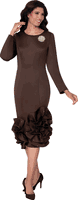 Dresses By Nubiano <br> (Fall 2025) <br> DN100681 <br> <br> Brown <br> 8 10 12 14 16 18 <br> 16w 18w 20w 22w 24w 26w<br><br>1 Piece Dress <BR> Fabric: Light Scuba