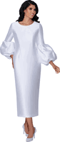 Dresses By Nubiano <br> (Fall 2025) <br> DN100691 <br> <br> White <br> 8 10 12 14 16 18 <br> 16w 18w 20w 22w 24w 26w<br><br>1 Piece Dress <BR> Fabric: Twill