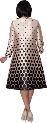 Dresses By Nubiano <br> (Fall 2025) <br> DN100702 <br> <br> Champagne/Black <br> 8 10 12 14 16 18 <br> 16w 18w 20w 22w 24w 26w<br><br>2 Piece Dress & Jacket <BR> Fabric: Twill