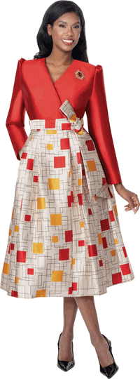 Dresses By Nubiano <br> (Fall 2026) <br> DN100771 <br> <br> Multi-Burgundy-Gold <br> 8 10 12 14 16 18 <br> 16w 18w 20w 22w 24w 26w<br><br>1 Piece Dress