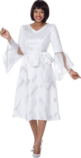 Dresses By Nubiano <br> (Fall 2026) <br> DN100831 <br> <br> White <br> 8 10 12 14 16 18 <br> 16w 18w 20w 22w 24w 26w<br><br>1 Piece Dress
