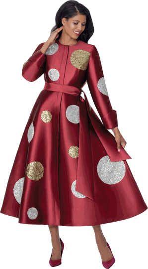 Dresses By Nubiano <br> (Fall 2026) <br> DN101041 <br> <br> Burgundy <br> 8 10 12 14 16 18 <br> 16w 18w 20w 22w 24w 26w<br><br>1 Piece Dress