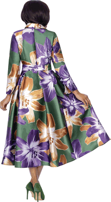 Dresses By Nubiano <br> (Fall 2026) <br> DN101121 <br> <br> Olive-Purple <br> 8 10 12 14 16 18 <br> 16w 18w 20w 22w 24w 26w<br><br>1 Piece Dress