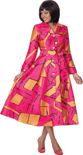 Dresses By Nubiano <br> (Fall 2026) <br> DN101131 <br> <br> Multi-Magenta <br> 8 10 12 14 16 18 <br> 16w 18w 20w 22w 24w 26w<br><br>1 Piece Dress