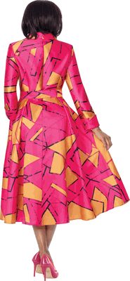 Dresses By Nubiano <br> (Fall 2026) <br> DN101131 <br> <br> Multi-Magenta <br> 8 10 12 14 16 18 <br> 16w 18w 20w 22w 24w 26w<br><br>1 Piece Dress