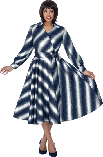 Dresses By Nubiano <br> (Fall 2026) <br> DN101141 <br> <br> Navy/Silver <br> 6 8 10 12 14 16 18 <br> 16w 18w 20w 22w 24w 26w<br><br>1 Piece Dress