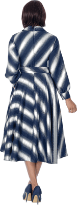 Dresses By Nubiano <br> (Fall 2026) <br> DN101141 <br> <br> Navy/Silver <br> 6 8 10 12 14 16 18 <br> 16w 18w 20w 22w 24w 26w<br><br>1 Piece Dress