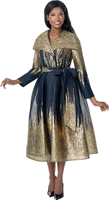 Dresses By Nubiano <br> (Fall 2026) <br> DN101221 <br> <br> Navy/Silver <br> 8 10 12 14 16 18 <br> 16w 18w 20w 22w 24w 26w<br><br>1 Piece Dress