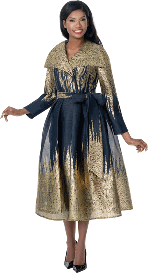 Dresses By Nubiano <br> (Fall 2026) <br> DN101221 <br> <br> Navy/Silver <br> 8 10 12 14 16 18 <br> 16w 18w 20w 22w 24w 26w<br><br>1 Piece Dress