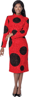 Dresses By Nubiano <br> (Fall 2026) <br> DN101261 <br> <br> Red/Black-Dot <br> 8 10 12 14 16 18 <br> 16w 18w 20w 22w 24w 26w<br><br>1 Piece Dress