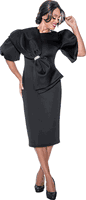Dresses By Nubiano <br> (Fall 2025) <br> DN12351 <br> <br> Black <br> 8 10 12 14 16 18 <br> 16w 18w 20w 22w 24w 26w<br><br>1 Piece Dress <BR> Fabric: Scuba
