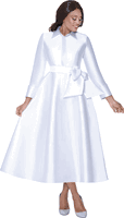 Dresses By Nubiano <br> (Fall 2025) <br> DN100311 <br> <br> White <br> 8 10 12 14 16 18 <br> 16w 18w 20w 22w 24w 26w<br><br>1 Piece Dress <BR> Fabric: Twill