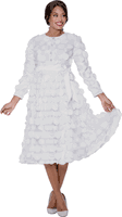 Dresses By Nubiano <br> (Fall 2025) <br> DN100361 <br> <br> White <br> 8 10 12 14 16 18 <br> 16w 18w 20w 22w 24w 26w<br><br>1 Piece Dress <BR> 3D Fabric Lace
