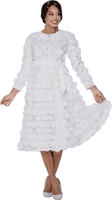 Dresses By Nubiano <br> (Spring 2026) <br> DN100361 <br> <br> White <br> 8 10 12 14 16 18 <br> 16w 18w 20w 22w 24w 26w<br><br>3D Circles