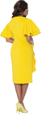 Dresses By Nubiano <br> (SALE) <br> DN100391 <br> <br> Yellow <br> 16 24w<br><br>