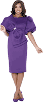Dresses By Nubiano <br> (Fall 2025) <br> DN12351 <br> <br> Purple <br> 8 10 12 14 16 18 <br> 16w 18w 20w 22w 24w 26w<br><br>1 Piece Dress <BR> Fabric: Scuba