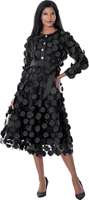 Dresses By Nubiano <br> (Spring 2026) <br> DN100361 <br> <br> Black <br> 8 10 12 14 16 18 <br> 16w 18w 20w 22w 24w 26w<br><br>3D Circles