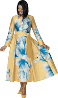 Dresses By Nubiano <br> (Spring 2026) <br> DN100941 <br> <br> Yellow/Blue/Multi <br> 8 10 12 14 16 18 <br> 16w 18w 20w 22w 24w 26w<br><br>Twill