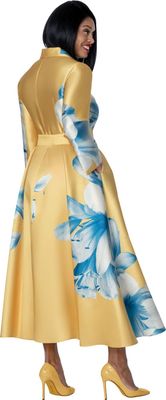 Dresses By Nubiano <br> (Spring 2026) <br> DN100941 <br> <br> Yellow/Blue/Multi <br> 8 10 12 14 16 18 <br> 16w 18w 20w 22w 24w 26w<br><br>Twill