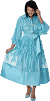 Dresses By Nubiano <br> (Spring 2026) <br> DN100961 <br> <br> Aqua-Blueq <br> 8 10 12 14 16 18 <br> 16w 18w 20w 22w 24w 26w<br><br>Novelty 3D