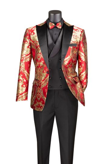 Prestige Couture <br> (Spring 2025) <br> VM-MVJQ-1 <br> <br> Red <br> <br><br>MODERN FIT 3 PCS COLLECTION