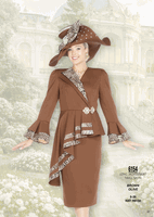 Elite Champagne <br> (Fall/Winter 2026) <br> EC6154 <br> <br> Brown  <br>  Olive <br> 8 10 12 14 16 <br> 18 20 22 24 26<br><br>Long Jacket/Skirt<br>Twill Satin