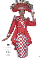 Elite Champagne <br> (Fall & Winter 2025) <br> EC6159 <br> <br> Red/White  <br>   Black/White <br> 8 10 12 14 16 18 20 22 24 26<br><br>Long Jacket/Skirt<br>Printed Twill Satine