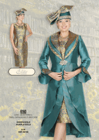Elite Champagne <br> (Fall/Winter 2026) <br> EC6160 <br> <br> Green/Gold  <br>  Purple/Gold <br> 8 10 12 14 16 <br> 18 20 22 24 26<br><br>Long Jacket/Dress<br>Twill Satin/Novelty Brocade