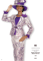 Elite Champagne <br> (Fall & Winter 2025) <br> EC6161-PU <br> <br> Metallic-Purple-Print <br> 8 10 12 14 16 18 20 22 24 26<br><br>Jacket/Skirt/Camisole<br>Exclusive Metallic Brocade