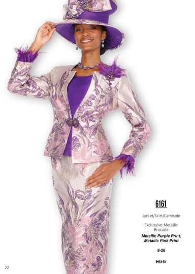 Elite Champagne <br> (Fall & Winter 2025) <br> EC6161-PU <br> <br> Metallic-Purple-Print <br> 8 10 12 14 16 18 20 22 24 26<br><br>Jacket/Skirt/Camisole<br>Exclusive Metallic Brocade