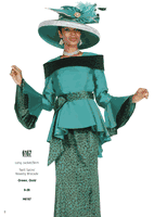 Elite Champagne <br> (Fall & Winter 2025) <br> EC6167-Gr <br> <br> Green <br> 8 10 12 14 16 18 20 22 24 26<br><br>Long Jacket/Dress<br>Twill Satin/Novelty Brocade