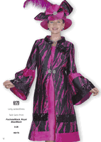 Elite Champagne <br> (Fall & Winter 2025) <br> EC6170-Fu <br> <br> Fuchsia/Black <br> 8 10 12 14 16 18 20 22 24 26<br><br>Long Jacket/Dress<br>Twill Satin Print