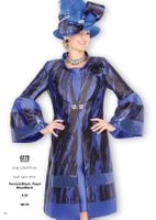 Elite Champagne <br> (Fall & Winter 2025) <br> EC6170-Ro <br> <br> Royal-Blue/Black <br> 8 10 12 14 16 18 20 22 24 26<br><br>Long Jacket/Dress<br>Twill Satin Print