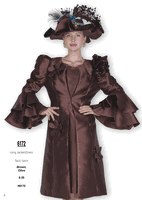 Elite Champagne <br> (Fall & Winter 2025) <br> EC6172 <br> <br> Brown  <br>   Olive <br> 8 10 12 14 16 18 20 22 24 26<br><br>Long Jacket/Dress<br>Twill Satin