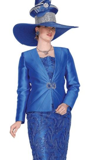 Elite Champagne <br> (Fall & Winter 2025) <br> EC6220 <br> <br> Fuchsia  <br>   Royal-Blue <br> 8 10 12 14 16 18 20 22 24 26<br><br>Jacket/Skirt/Camisole<br>Twill Satin/Floral Brocade