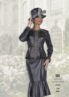 Elite Champagne <br> (Fall/Winter 2026) <br> EC6351 <br> <br> Black <br> 8 10 12 14 16 <br> 18 20 22 24 26<br><br>Jacket/Skirt<br>Imitation Leather