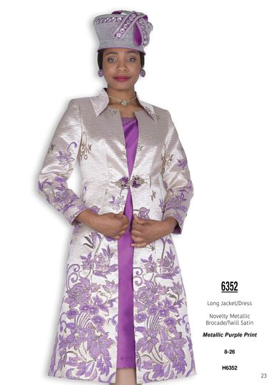 Elite Champagne <br> (Fall & Winter 2025) <br> EC6352 <br> <br> Metallic-Purple-Print <br> 8 10 12 14 16 18 20 22 24 26<br><br>Long Jacket/Dress<br>Novelty Metallic Brocade/Twill Satin