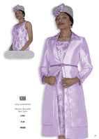 Elite Champagne <br> (Fall & Winter 2025) <br> EC6358 <br> <br> Lilac <br> 8 10 12 14 16 18 20 22 24 26<br><br>Long Jacket/Dress<br>Metallic Brocade/Twill Satin