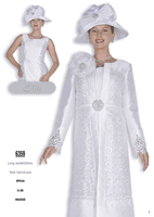 Elite Champagne <br> (Fall & Winter 2025) <br> EC6359 <br> <br> White <br> 8 10 12 14 16 18 20 22 24 26<br><br>Long Jacket/Dress<br>Twill Satin/Lace