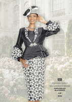 Elite Champagne <br> (Fall/Winter 2026) <br> EC6158 <br> <br> Purple/Black  <br>  Black/White <br> 8 10 12 14 16 <br> 18 20 22 24 26<br><br>Jacket/Skirt/Camisole<br>Twill Satin/Novelty Brocade