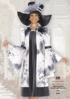 Elite Champagne <br> (Fall/Winter 2026) <br> EC6166 <br> <br> Green/Green  <br>  Silver-Grey/Black <br> 8 10 12 14 16 <br> 18 20 22 24 26<br><br>Long Jacket/Dress<br>Twill Satin Print