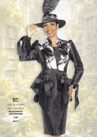 Elite Champagne <br> (Fall/Winter 2026) <br> EC6171 <br> <br> Black/White  <br>  Gold/Brown <br> 8 10 12 14 16 <br> 18 20 22 24 26<br><br>Long Jacket/Skirt<br>Twill Satin Print