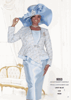 Elite Champagne <br> (Spring/Summer 2026) <br> EC6053 <br> <br> Light-Blue <br> 8 10 12 14 16 18 20 22 24 26<br><br>Jacket/Skirt/Camisole<br>Twill Satine/Brocade