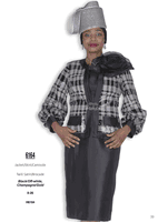 Elite Champagne <br> (Fall & Winter 2025) <br> EC6164 <br> <br> Black/Off-white  <br>   Champagne/Gold <br> 8 10 12 14 16 18 20 22 24 26<br><br>Jacket/Skirt/Camisole<br>Twill Satin/Brocade
