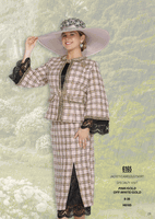 Elite Champagne <br> (Fall/Winter 2026) <br> EC6165 <br> <br> Pink/Gold  <br>  Off-White/Gold <br> 8 10 12 14 16 <br> 18 20 22 24 26<br><br>Jacket/Camisole/Skirt<br>Specialty Knit