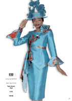 Elite Champagne <br> (Fall & Winter 2025) <br> EC6169 <br> <br> Teal-Green  <br>   Red <br> 8 10 12 14 16 18 20 22 24 26<br><br>Long Jacket/Skirt<br>Twill Satin Print